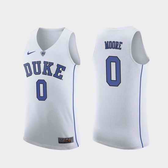 Men Duke Blue Devils Wendell Moore White Replica College Basketball Jersey